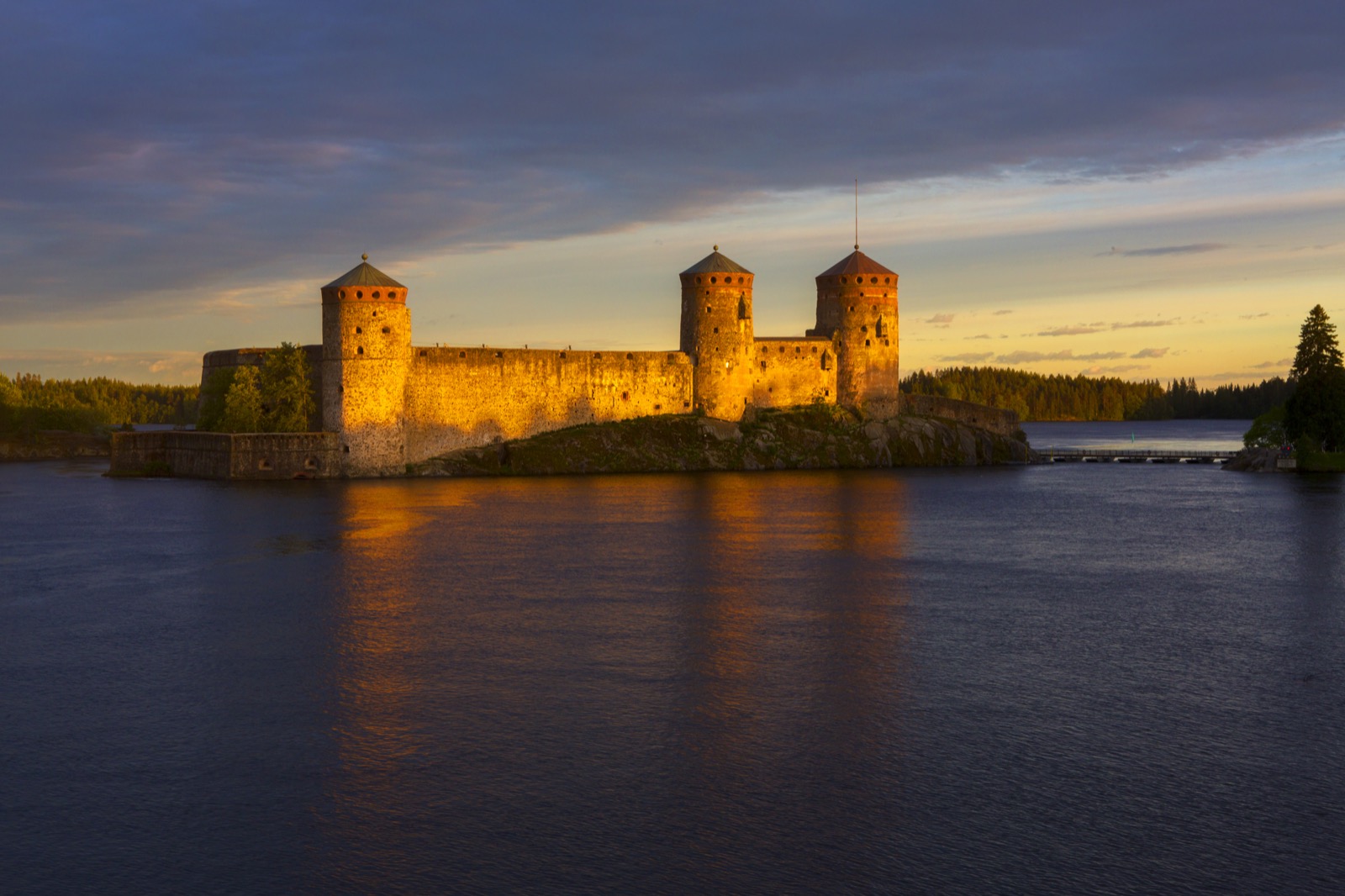 Olavinlinna Castle at sunset, Savonlinna